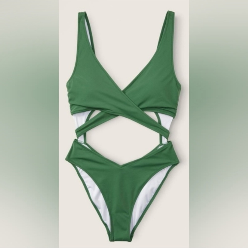 PINK Victoria's Secret Green One Piece Swimsuit